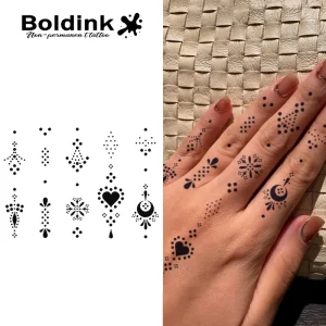Custom Realistic Tribal Mandala Henna Dots Body Art Waterproof Long Lasting 2 Weeks Jagua Juice Ink Tattoo
