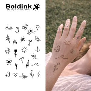 Custom Realistic Wave Avocado Body Art Waterproof Long Lasting 2 Weeks Semi Permanent Tattoo Sticker Jagua Ink