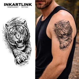 Custom Roaring Tiger Claws Body Art Sticker with Long Lasting Waterproof Temporary Tattoo Effect