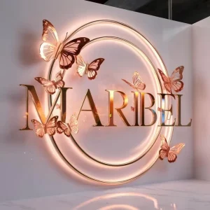 Custom Round LED Light Box Sign Acrylic Circle Backlit Logo Wall Sign Warm White Halo Lighted Sign For Beauty Salon Barber Shop