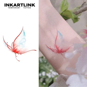 Custom Safety Painted High Quality Pink Butterfly Waterproof Temporary Tattoo Stickers for Skin Decoration for Woman Girls