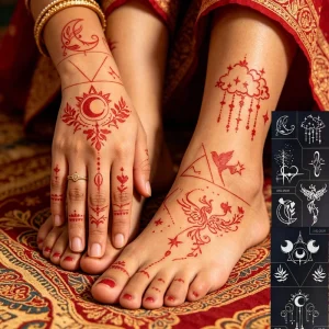 Custom Screen Printing Hand Foot Henna Tattoo Stencil Sticker Waterproof Body Painting Reusable Mehndi Tattoo Stencil Templet