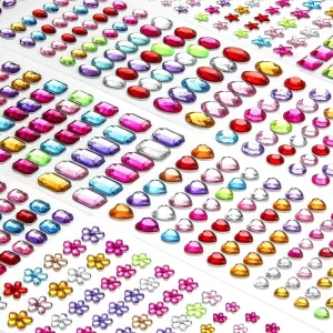 Custom Self Adhesive Gems Rhinestone Crystal Diamond Stickers for DIY Craft Sparkle Jewels for Nail Body Makeup Festival