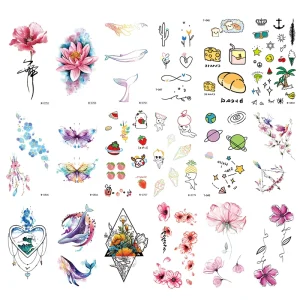 Custom Sexy Indian Floral Butterfly Temporary Women’s Fashionable Eco Friendly White Paper Body Art Stickers Face Half