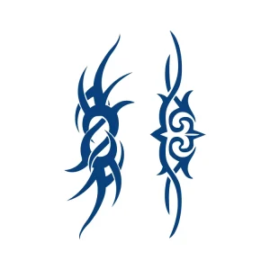 Custom Sexy Smart Waterproof Non toxic Eco friendly Temporary Tattoo Sticker Water Transfer Blue Tribal Totem 11X18cm