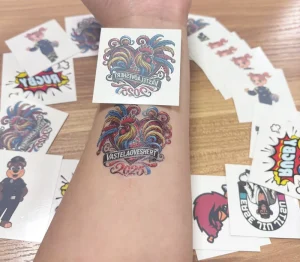 Custom Size 5*5cm Waterproof Temporary Body Tattoo Sticker Small Waterproof Color Custom Body Tattoo Sticker