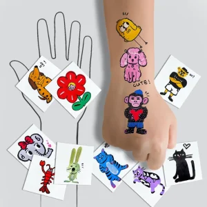 Custom Size 5*5cm Waterproof Temporary Body Tattoo Sticker Small Waterproof Color Custom Water Transfer Feature Fake Tattoo