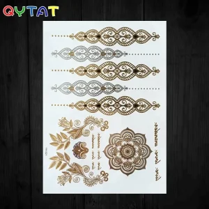 Custom Skin Safe Good Quality Waterproof Long Lasting Metallic Foil Temporary Gold Tattoo Tatto Tatoo