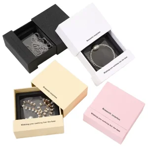 Custom Sliding Drawer Gift Cardboard Boxes Paper Cardboard Material Sponge Lining Drawer type Paper Box for Jewelry