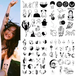 Custom Small Size Waterproof Self Adhesive Flower Water Transfer Temporary Tattoo Sticker Fake Tattoo for Girl