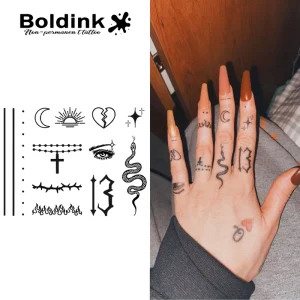 Custom Snake Gothic Number 13 Finger Body Art Waterproof Long Lasting 2 Weeks Jagua Juice Ink Semi Permanent Tattoo