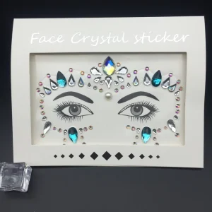 Custom Sparkle Newest Adhesive Face Jewels and Body Crystal Stickers Glitter Sticker Sheet