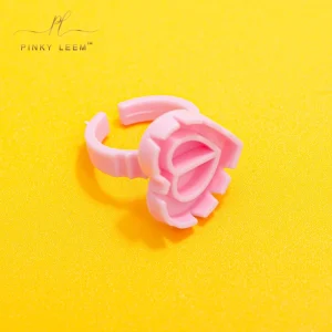 Custom Sponge Eyelash Glue Flower Finger Plastic Fan Glue Pigment Ink Eye Lashes Glue Ring