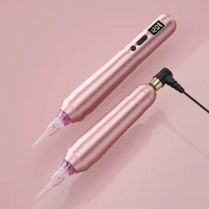 Custom Tattoo Machine Set Microblading Eyebrow Pink P90 PMU Machine With Power Supply