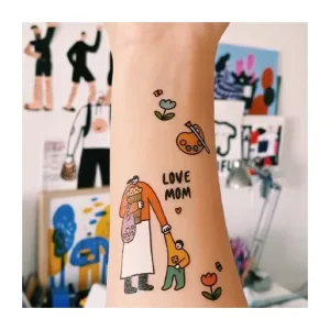 Custom Tattoo Sticker Stencil Hand Tattoo Sticker with Logo Green Waterproof Gold Red PVC