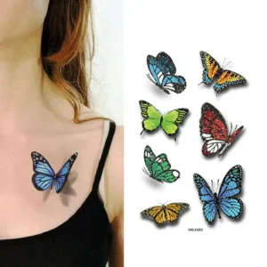 Custom Temporary Butterfly Tattoo Designs butterfly Adults Sexy for Women Body Water Transfer Temporary Tattoo Sticker