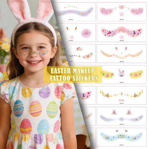 Custom Temporary Easter Tattoo Stickers for Festive Face and Body Art