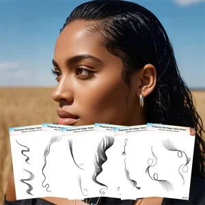 Custom Temporary Tattoo Sticker Hair Edge Stickers Baby Hair Edges Tattoo Sticker Beautiful Hair Art Paper Custom Size
