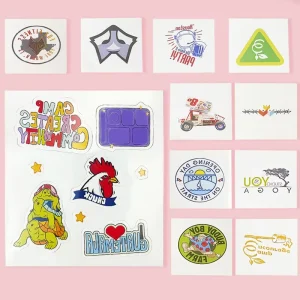 Custom Temporary Tattoo Sticker Sheet Waterproof Skin Safe Cartoon Letter Pattern Tattoo Stickers With Logo