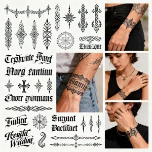 Custom Temporary Tattoo Sticker Water Transfer Waterproof Holographic Vinyl Body Art Long Lasting Safe Non Toxic Fashion Designs