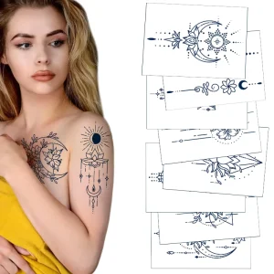 Custom Temporary Tattoo Sticker for Women Girls Waterproof 15 Days Long Lasting Herbal Juice Semi Permanent Genipin Based Tattoo