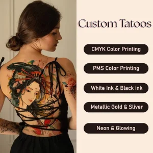 Custom Temporary Tattoo Stickers Non Toxic Skin Friendly Personalization Design for Body Application
