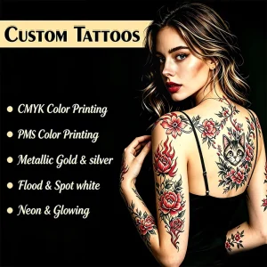 Custom Temporary Tattoo Stickers Waterproof Personalized Fake Tattoos for Women Body & Face