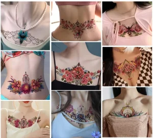 Custom Temporary Tattoo Stickers for Women Butterfly Flower Designs Cover Scar Arm Chest Body Art