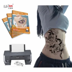 Custom Temporary Waterproof Removable Inkjet No Toxic Easy Apply Tattoo Sticker Water Transfer Blank Tattoo Body Paper 3-5 Days