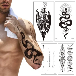 Custom Temporary Waterproof Tattoo Sticker for Body & Arm-Eco-Friendly Non-Toxic 14 Days Durability Custom Design Logo Printing
