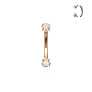 Custom Titanium Eyebrow Rings Zircon Jewelled F136 Titanium Eyebrow Ring Piercing Body Piercing Jewelry With Bar