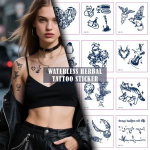 Custom Two Weeks Temporary Semi Permanent No Water Tattoo Waterproof Sweatproof Waterless Tattoo Stickers