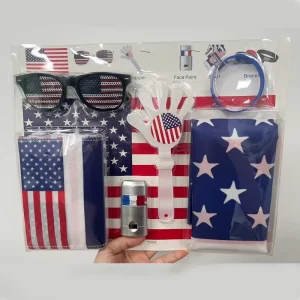Custom USA Fan Cheer Set Sports Event Promotion Kit with Flag Sunglasses Hand Clapper Face Paint Bracelet Scarf