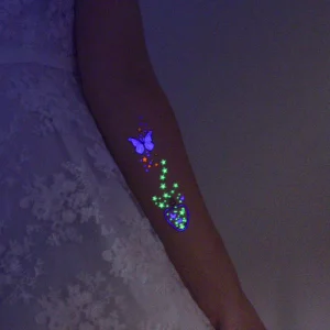 Custom Vinyl Temporary Tattoo Sticker Glow in the Dark for Festive Halloween Christmas St. Patrick’s Day Parties