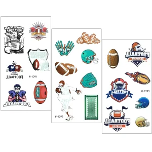 Custom Water Transfer Print Rugby Flag Halloween-Themed Temporary Cartoon Tattoo for Party Games