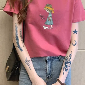 Custom Water Transfer Temporary Juice Tattoo Sticker Non-toxic Body Makeup 70x12cm CE Certified Last 10-15 Days