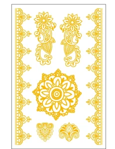 Custom Water Transfer Waterproof Temporary Tattoo Stickers Semi Permanent Gold Silver Foil Tattoo Stickers for Women