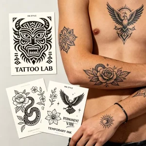 Custom Waterproof 100% Safe Non Toxic Long Lasting 15 Days Realistic Juice Tattoo Sticker Semi Permanent Tattoo