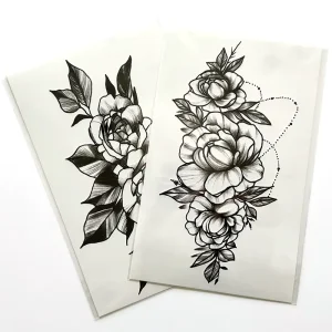 Custom Waterproof Flower Design Temporary Tattoos for Women and Girls Body Stickers