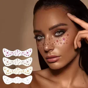 Custom Waterproof Freckles Temporary Tattoo Stickers Glitter Face Body Art for Women Girls Holiday Party Makeup
