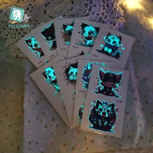 Custom Waterproof Glowing in the Dark Children’s Removable Temporary Tattoo Kids Animal Style Luminous Tattoo Stickers