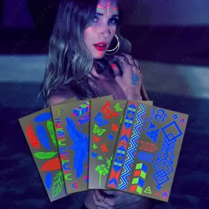 Custom Waterproof Neon Glow Tattoo Sticker