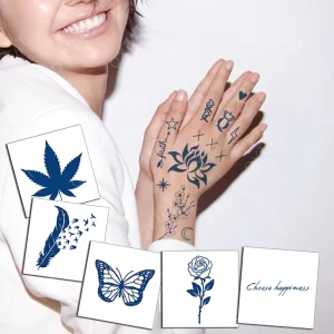 Custom Waterproof Non toxic Body Art 15 Days Juice Semi Permanent Temporary Tattoo Sticker