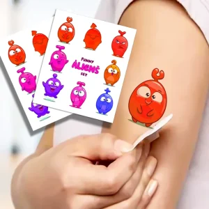 Custom Waterproof Temporary Cartoon Tattoo Stickers for Kids Fast Delivery Fashionable Paper Face Application Low MOQ