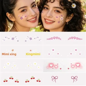 Custom Waterproof Temporary Face Tattoo Stickers Long Lasting for Festival Cosplay Makeup Body Art