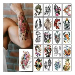 Custom Waterproof Temporary Tattoo Stickers Decoration Special Markings Deer Fish Cross Tattoos Arms Sleeve Made Durable Paper