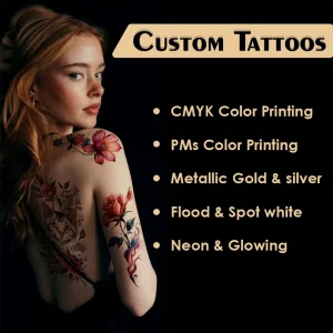 Custom Waterproof Temporary Tattoo Stickers Personalized Fake Tattoos White Create Your Own Design Water Transfer Non-toxic