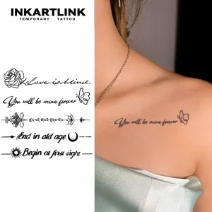 Custom Waterproof Temporary Tattoo Stickers with Various Designs 15 Day Semi Permanent Realistic Effect for Woman