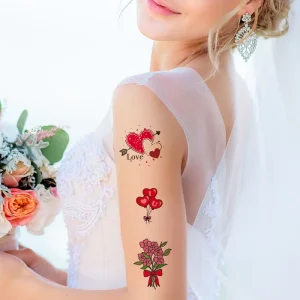 Custom Waterproof Temporary Tattoos for Valentine’s Day Water Transfer Feature for Women and Men’s Body Art on Arms and Legs