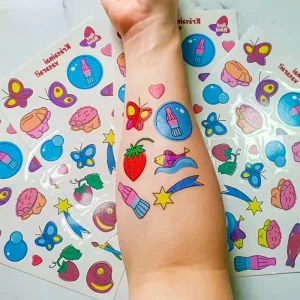 Custom Waterproof Temporary Water Transfer Tattoos for Kids Non Toxic Removable Company Logo Stickers for Men Women’s Face Body